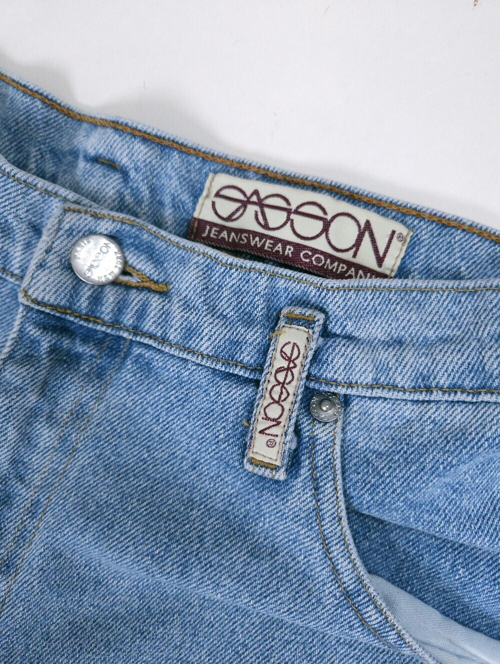 Sasson Vintage Blue Cotton Mom Jeans 90s Tapered High Waist 28x31 - Picture 2 of 14